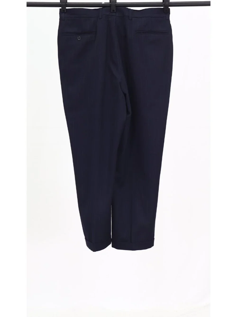 Giancarlo Pelle 42S 35x26 Navy 3-Piece Full Suit 3-Button Stripe R956